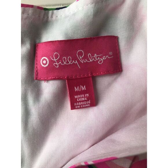 Lilly Pulitzer For Target Bright Floral Nosey Posey Swing/Baby Doll Top M - Picture 4 of 9